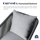 Home Care Wholesale 11 Pieces Patio Dining Set for 10 - All Weather Outdoor Dining Sets, All in One Outdoor Table and Chairs, Wicker Outdoor Patio Furniture Sets with Cushions and Pillows, Grey Home Care Wholesale