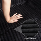 Garvee Corduroy Recliner Chair, Manual Recliner Sofa with Handle, Pillow Top Arms, Thick Padding, Side Pocket, 330Lbs Capacity, Adjustable Recliner for Living Room, Bedroom, Home Theater, Black Garvee