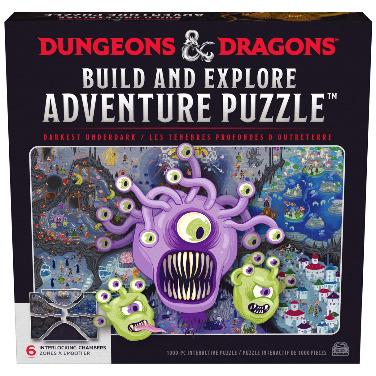 Dungeons & Dragons, Build and Explore Adventure Puzzle, DND Adult Puzzles, Dungeons and Dragons 1000 Piece Puzzles for Adults and Kids Ages 12+ Spin Master Games