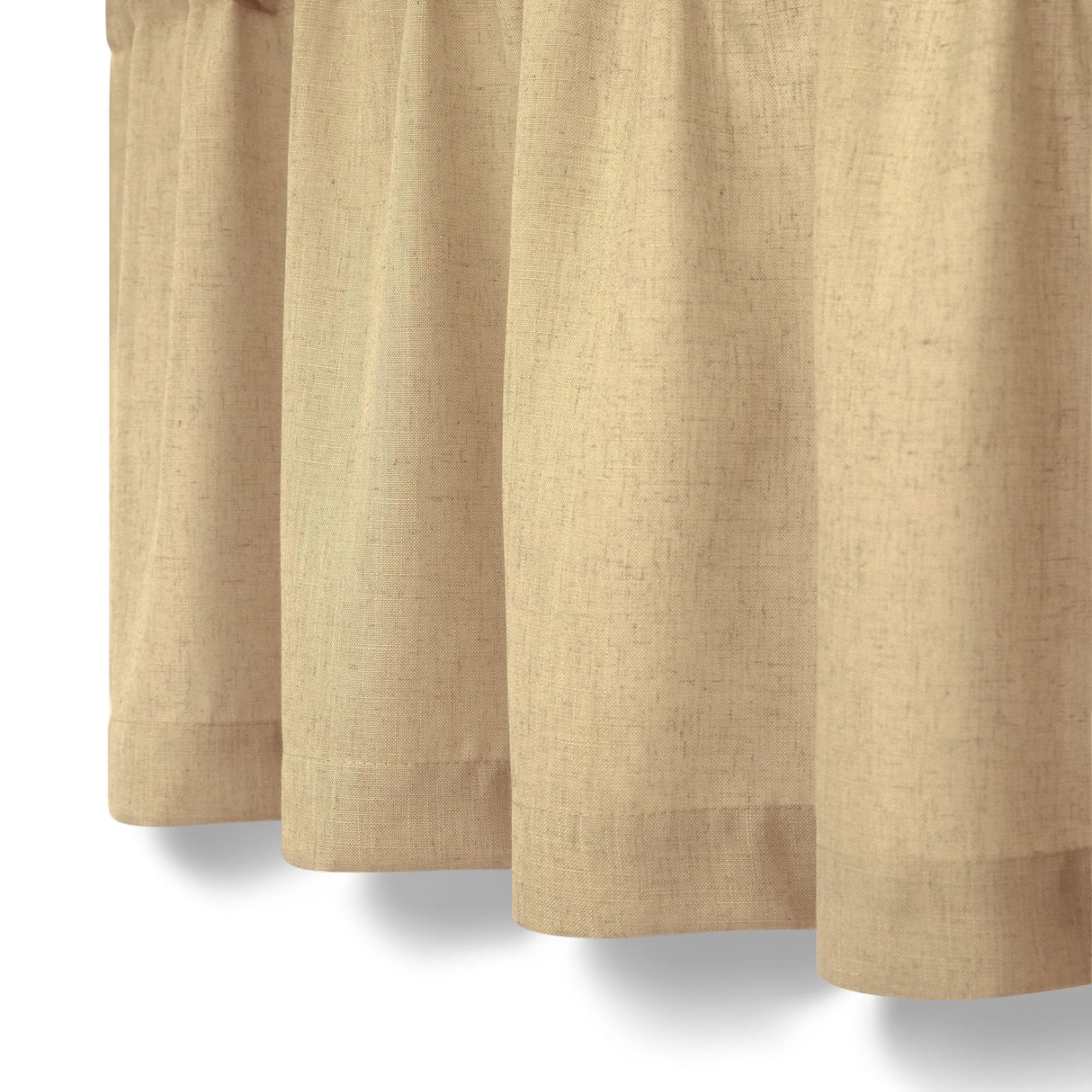 Pitalk Burlap Color Linen Window Valance for Kitchen 3 Inch Rod Pocket Semi Sheer Primitive Rustic Farmhouse Valance Curtain Topper for Bedroom Living Room Dining Bathroom 18 Inch Length Tan Brown Pitalk