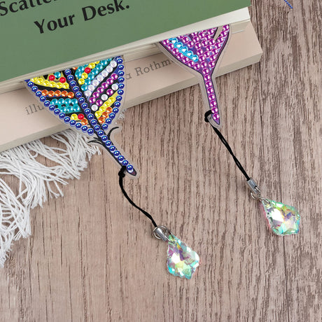 Acudotr 6 Pack Diamond Painting Bookmarks with Tassel, DIY Diamond Art Acrylic Bookmarks Kits for Read & Crafts Lovers Acudotr