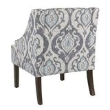 HomePop Velvet Swoop Arm Accent Chair, Suri Blue HomePop
