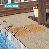 Waterproof Bamboo Bath Mat for Shower, Wooden Floor Mat for Bathroom, Foldable | Non-Slip | Heavy Duty, Shower Mat for Indoor Outdoor, 23.5in x 15.6in viewcare