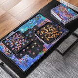 LAVIEVERT Jigsaw Puzzle Board with 6 Sorting Trays, Lightweight Portable Felt Puzzle Mat Puzzle Storage Puzzle Saver for Up to 1000 Pieces - Black LAVIEVERT