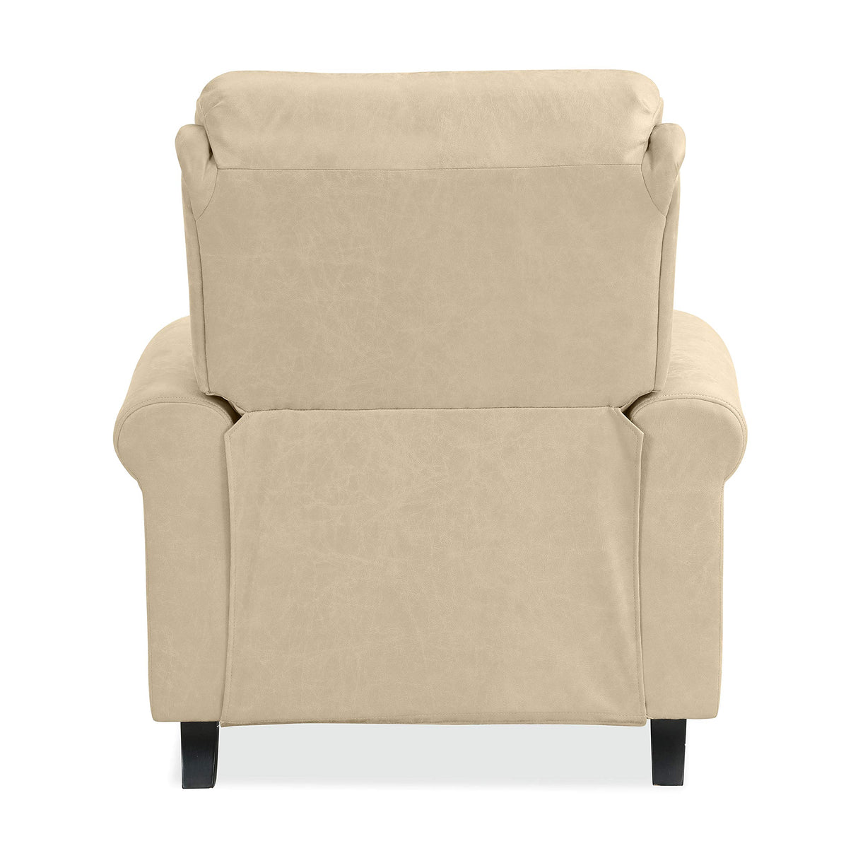 Domesis Cortez - Distressed Faux Leather Push Back Recliner Chair, Latte Tan Domesis
