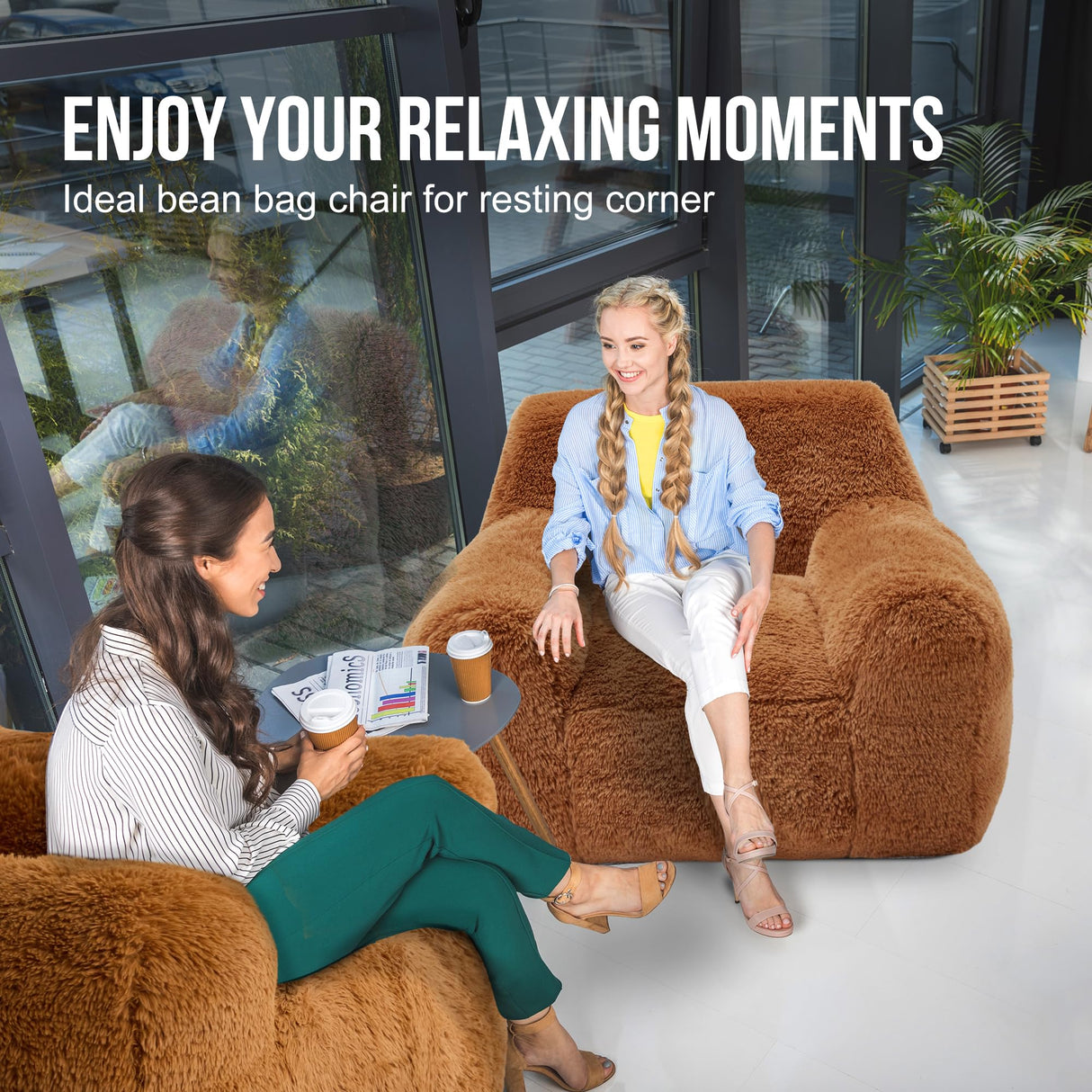 Hobestluk Bean Bag Chair Giant Bean Bag Chairs for Adults, Bean Bag Sofa Chair with Armrests, Oversize Beanbag Couch Comfy Chair for Bedroom, Living Room, Dorm and Office Hobestluk