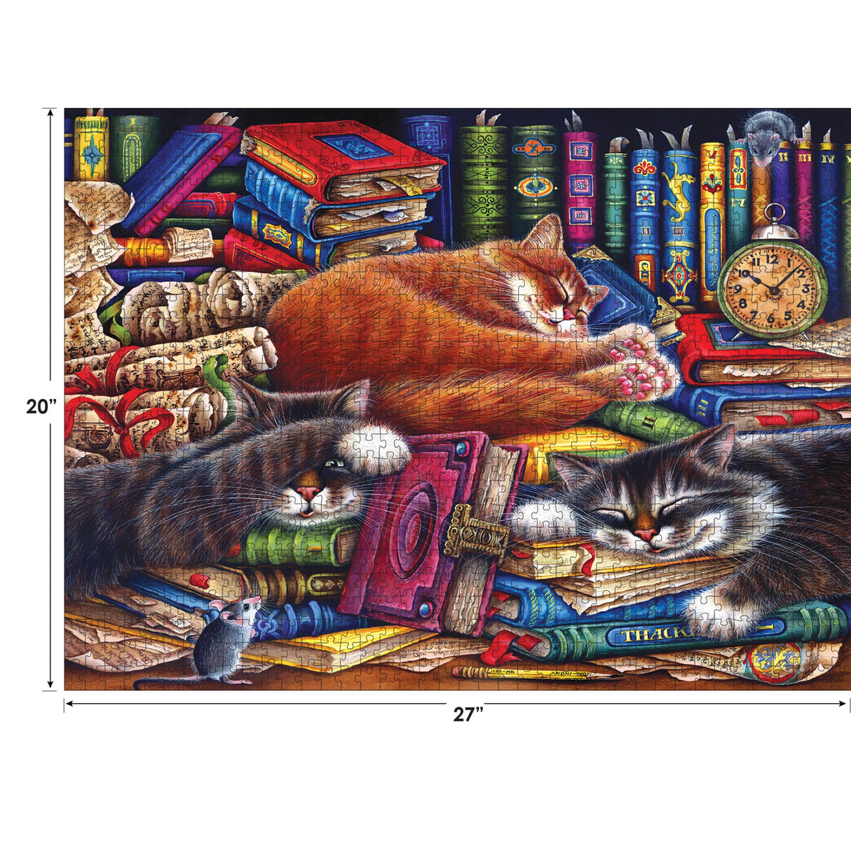 RoseArt - Puzzle Collector - The Old Book Shops Cats - 1000 Piece Jigsaw Puzzle for Adults RoseArt