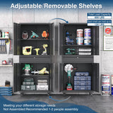 AFAIF Black Metal Storage Cabinet with Wheels, 73" Tall Garage Rolling Storage Cabinet with Doors and Shelves, Lockable Tool Cabinet Steel Locking Cabinets for Home Office, Garage, Pantry AFAIF