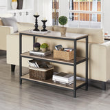 Yaheetech Entryway Table with Storage Shelves, 40 Inch Console Table with Metal Frame, Wood Behind Couch Sofa Table for Entryway, Living Room, Gray Yaheetech