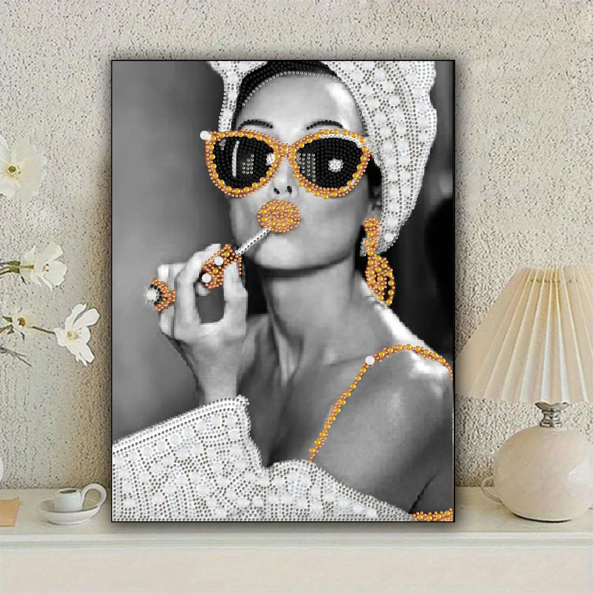 KUFWKEY Woman Diamond Art Kit for Beginners,Partial Diamond Painting Kits for Adults,5D Special Shape Diamond Art Painting,DIY Diamond dots,Mosaic Crafts for Adults,Bathroom Decor,11.81x15.7 inch KUFWKEY