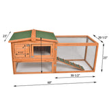 GOJOOASIS 60" Chicken Coop Outdoor Wooden Rabbit Hutch Poultry Cage with Run & Wire Fence for Backyard GOJOOASIS