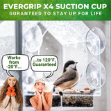 Window Bird Feeder by Nature Anywhere - Transparent Acrylic Bird Feeders for Outdoors - Enhanced Suction Grip, Bird Watching for Cats, Easy-to-Clean, Outdoor Birdhouse Feeder Nature Anywhere