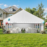 YITAHOME 20x30FT Heavy Duty Party Tent PVC White Tent Wedding Event Shelters Ripple Design Upgraded Galvanized Canopy with Large Roof Removable Sidewalls & 3 Storage Bags 600D Oxford Commercial YITAHOME