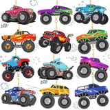 Thinkday 12 Pcs Trucks Diamond Painting Keychains DIY 5d Acrylic Truck Diamond Art Key Chains Vehicle Rhinestone Art Hanging Pendants for Adult Beginners Bags Thinkday