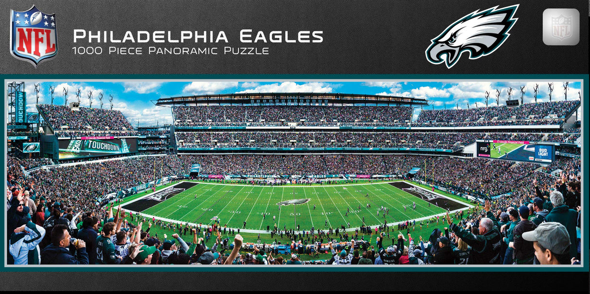 Masterpieces 1000 Piece Sports Jigsaw Puzzle - NFL Philadelphia Eagles Center View Panoramic - 13"x39" Masterpieces