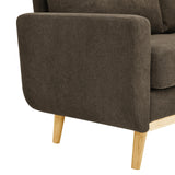 65" W Brown Loveseat Sofa, Mid Century Modern Love Seat Couches for Living Room, Button Tufted Upholstered Small Couch for Bedroom, Solid Wood Legs and Easy to Install Love Seats Furniture (Brown) Klwenas Maec