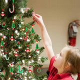 Christmas Crafts for Kids Adults Families, Beaded Ornament Kit to Make Wreath/Candy Cane/Xmas Tree/Snowman, Holiday Decorations Party Supplies, 40 Pieces jollylife