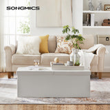 SONGMICS MAZIE Collection - 43 Inches Storage Ottoman Bench with Flipping Lid, Storage Chest with Iron Frame Support, Load 660 lb, for Living Room, Bedroom, Synthetic Leather, White ULSF75WT SONGMICS