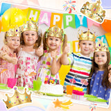 Yaomiao 66 Pieces Foam Princess Tiaras DIY Crowns Kids Party Favors Craft Crystal Diamond Sticker Girls Making Your Own Tiara (Gold) Yaomiao