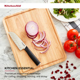 Kitchen Aid Classic Rubberwood Cutting Board with Perimeter Trench, Reversible Chopping Board, 11-inch x 14-Inch, Natural KitchenAid