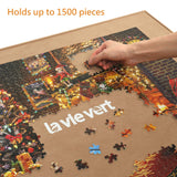Lavievert Wooden Jigsaw Puzzle Board Portable Puzzle Plateau for Puzzle Storage Puzzle Saver, Non-Slip Surface, Fits Up to 1500 Pieces - Khaki LAVIEVERT