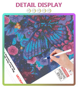 Huacan Butterfly AB Diamond Painting Kits, Full Drill Square Diamond Art Kit for Adults Butterfly Painting with Gem Wall Decor 11.8x11.8in/30x30cm lithographic Works of Art Huacan