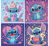 KOJEFCV 4 PCS Diamond Art Painting Kits for Kids,Cartoon Diamond Art for Kids Ages 4-8-12,Cartoon Gem Kit Crafts Beginners for Gift Home Wall Decor(6x6inch) KOJEFCV