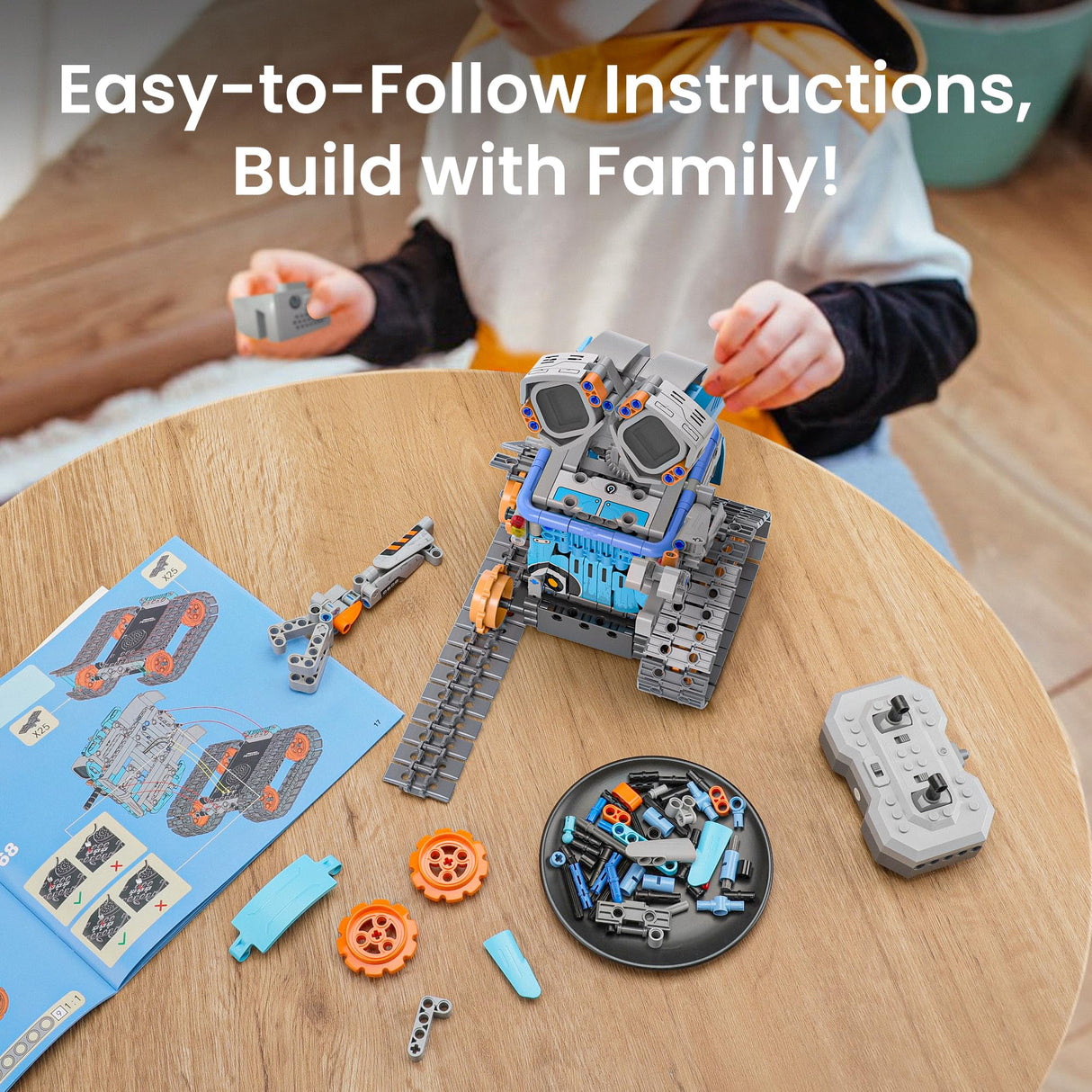 Sillbird Robot Building Kit with Remote Control STEM Gifts for Kids Age 8-12, Coding Robotics Technic Toy Set for Boys' Birthday, Buildable 5-in-1 Models with 435 Pieces Sillbird