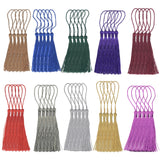 Makhry 100 Pieces Bookmark Tassels 13cm/5 Inch Colorful Silky Tassels with Loop Handmade Tassels for Crafts Jewelry Making DIY Art Projects School Supply 10 Colors（(Mixed 2 Dark) Makhry