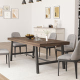 IDEALHOUSE 70 Inch Farmhouse Dining Table for 6 to 8, Large Rectangular Dinner Table for Dining Room, Home Office, Living Room，Brown IDEALHOUSE