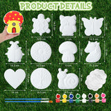 RoundFunny 10 Pack Summer Paint Your Own Stones for Adult Garden Stepping Stone Kit DIY Ceramic Butterfly Flower Turtle Ladybug Painting Craft Kits Painting Supplies Garden Outdoor Art Gifts RoundFunny