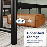 Allewie 14 Inch Queen Size Metal Platform Bed Frame with Victorian Vintage Headboard and Footboard/Under Bed Storage/No Box Spring Needed/Easy Assembly/Noise Free/Mattress Foundation/Black Allewie