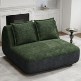 Hobestluk Small Sofa Small Couches for Living Room, Comfy Memory Foam Couch, Mini Sofa with Side Pocket for Living Room, Bedroom (Grey+Green) Hobestluk