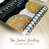 Traveling Mandalas Adult Coloring Book - Features 30 Original Hand Drawn Designs Printed on Artist Quality Paper, Hardback Covers, Spiral Binding, Perforated Pages, Bonus Blotter ColorIt
