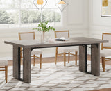 Tribesigns 71" Large Dining Table for 6 to 8 People, Rustic Farmhouse Style Dinner Table, Rectangular Dining Table for Kitchen, Dining Room & Living Room Tribesigns