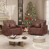 Esright Futon Chair Bed, 3-in-1 Pull-Out Sleeper Sofa Reading Chair for Adults, Convertible Sofa Chair with 3-Level Backrest for Small Space, Dorm, Living Room, Apartment, Office, Saddle Brown Esright