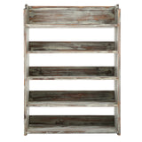 MyGift 5 Tier Rustic Torched Wood Entryway Shoe Rack Storage Shelves, Closet Organizer Shelf MyGift