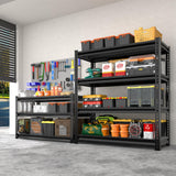 Rufokisa 48" W Garage Shelving Heavy Duty，2000LBS Loads Adjustable Garage Storage Shelves, 4-Tier Metal Shelving Units and Storage Racks Heavy Duty, 48”W x 16”D x 72”H，Black Rufokisa