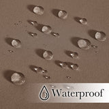 NICETOWN 2 Panels Weighted Blackout Curtains Patio Waterproof Outdoor Curtains, Thermal Insulated Top & Bottom Grommet & Back Tab Wind-Break Drapes Privacy for Pergola, W52 by L84, Tan-Khaki NICETOWN