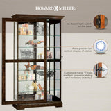 Howard Miller Tyler III Curio Cabinet II - Elegant Espresso Finish Home Décor Glass Display Cabinet with Lock, Sliding Glass Door - Storage Cabinet for Living Room, Bedroom or Dining Room Howard Miller