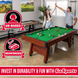 GoSports 7 ft Pool Table with Wood Finish - Billiards Game Room Table for Adults & Family - Accessories Not Included GoSports