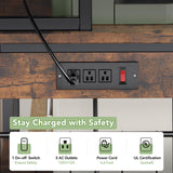 Decofy Bakers Rack with Power Outlet - Microwave Stand with Storage, Large Coffee Bar with K Cups Holder, 5 Tiers Metal Kitchen Shelves Rack, 39.37 x 15.75 x 63 Inches, Brown Decofy