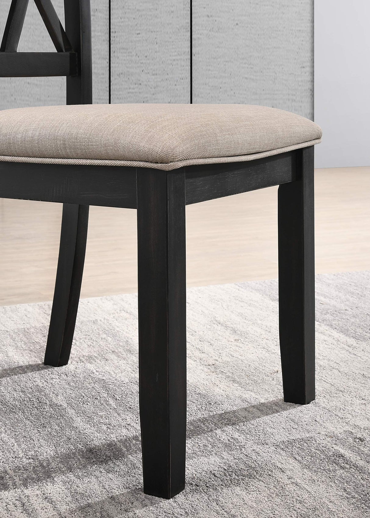 Roundhill Furniture Windvale Cross-Buck Wood 5-Piece Dining Set in Black Roundhill Furniture