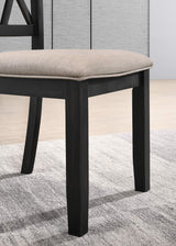 Roundhill Furniture Windvale Cross-Buck Wood 5-Piece Dining Set in Black Roundhill Furniture