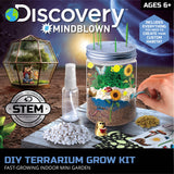 Discovery #MINDBLOWN DIY Terrarium Grow Kit, Fast-Growing Indoor Mini Garden, Create A Living Ecosystem, Includes Sand, Seeds, Potting Mix, Stones and More Discovery Kids