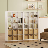 IRONCK 15 Cube Bookcase Storage Shelf Organizer with LED Lights, 5 Tier Bookshelves and Bookcases Display Shelves, Horizontally or Vertically Use, White IRONCK