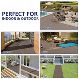 skillmaid 72 PCS Plastic Interlocking Deck Tiles - 12" x 12" Waterproof Indoor Outdoor Flooring All Weather Use, Patio Floor Decking for Porch Poolside Backyard Balcony, Brown skillmaid