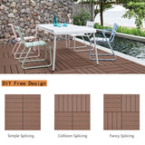 Candockway Plastic Interlocking Deck Tiles, 9 Pack Outdoor Flooring Waterproof Pavers for Patio Garden Porch Yard, All Weather Use, Coffee Candockway