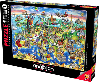 Anatolian Puzzle - European World, 1500 Piece Jigsaw Puzzle, #4557 (ANA4557)