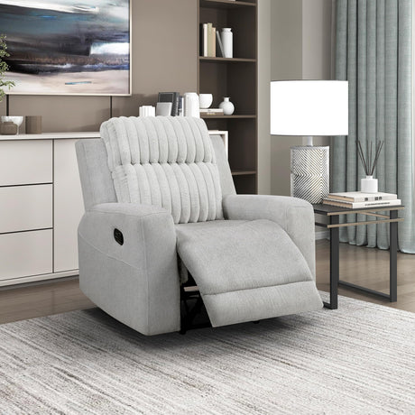 Lexicon Modern Recliner Chair for Living Room, Manual Wall Hugger Textured Microfiber Reclining Chair, Plush Corduroy Channel Seat Back, Manual Recliner, Light Gray Lexicon